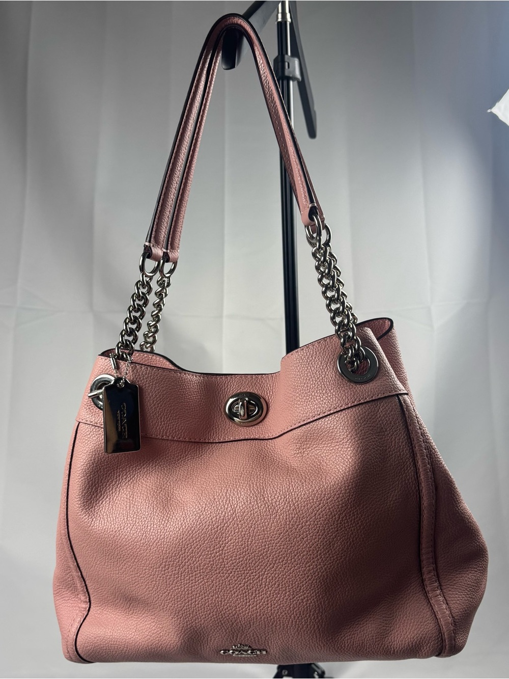 Coach Pebble Leather Shoulder Bag in Dusty Rose See Description